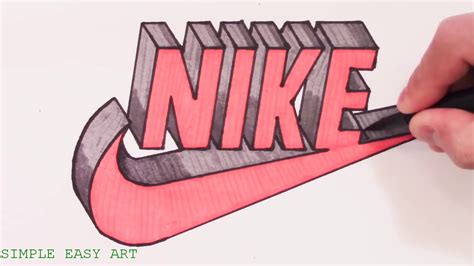 nike 3d tekenen|How to Draw Nike Logo in 3D .